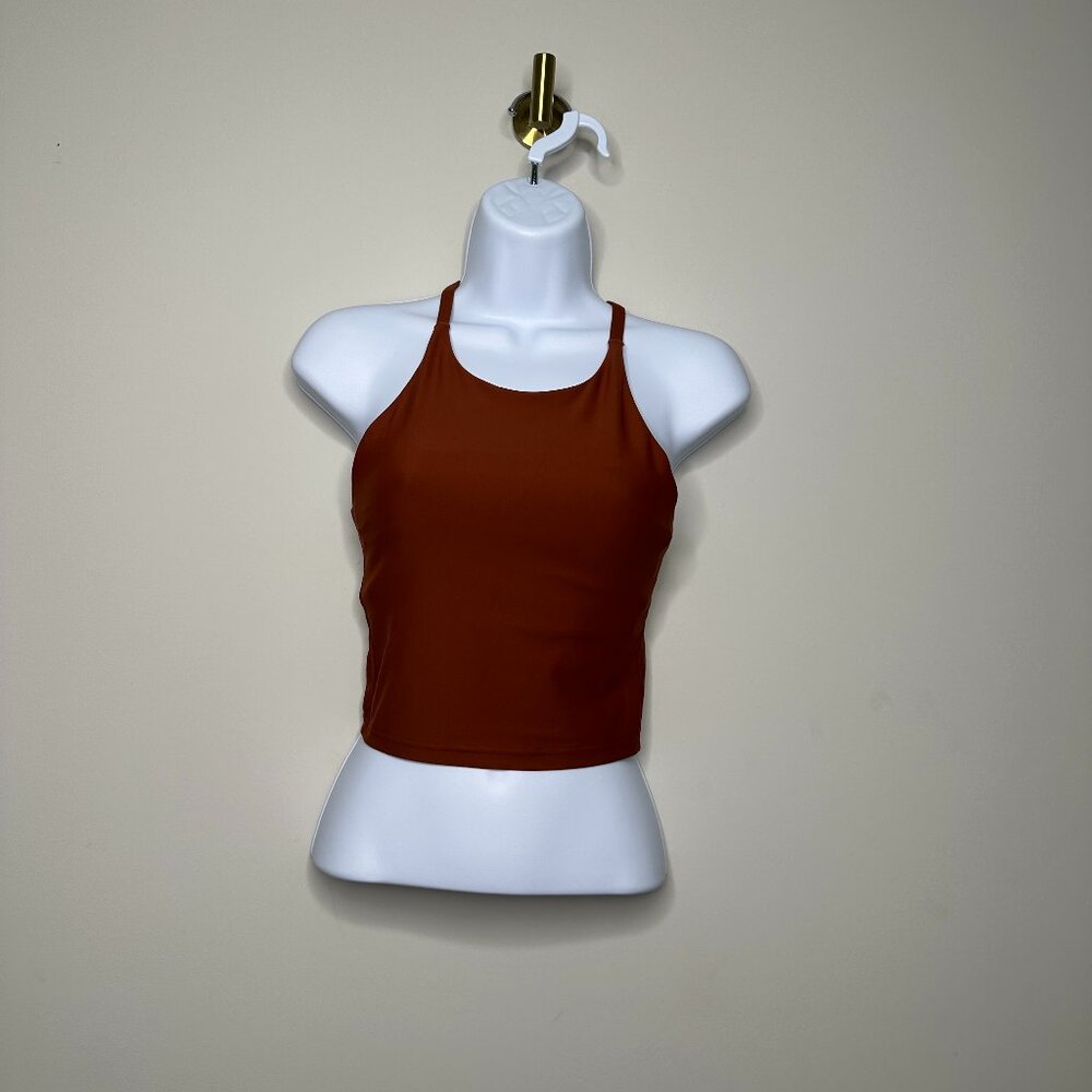 Old Navy Active Powersoft Crop Tank With Built-In Bra Rust Color Women's XS